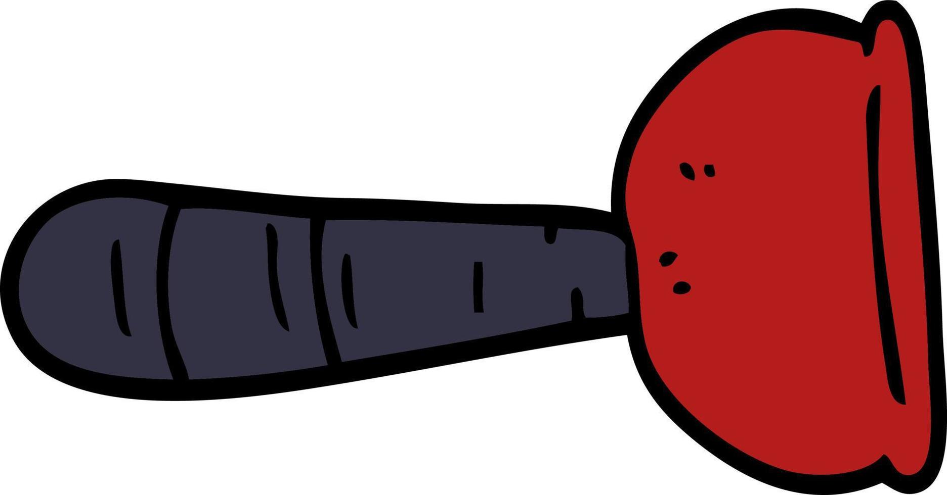cartoon doodle toilet plunger vector