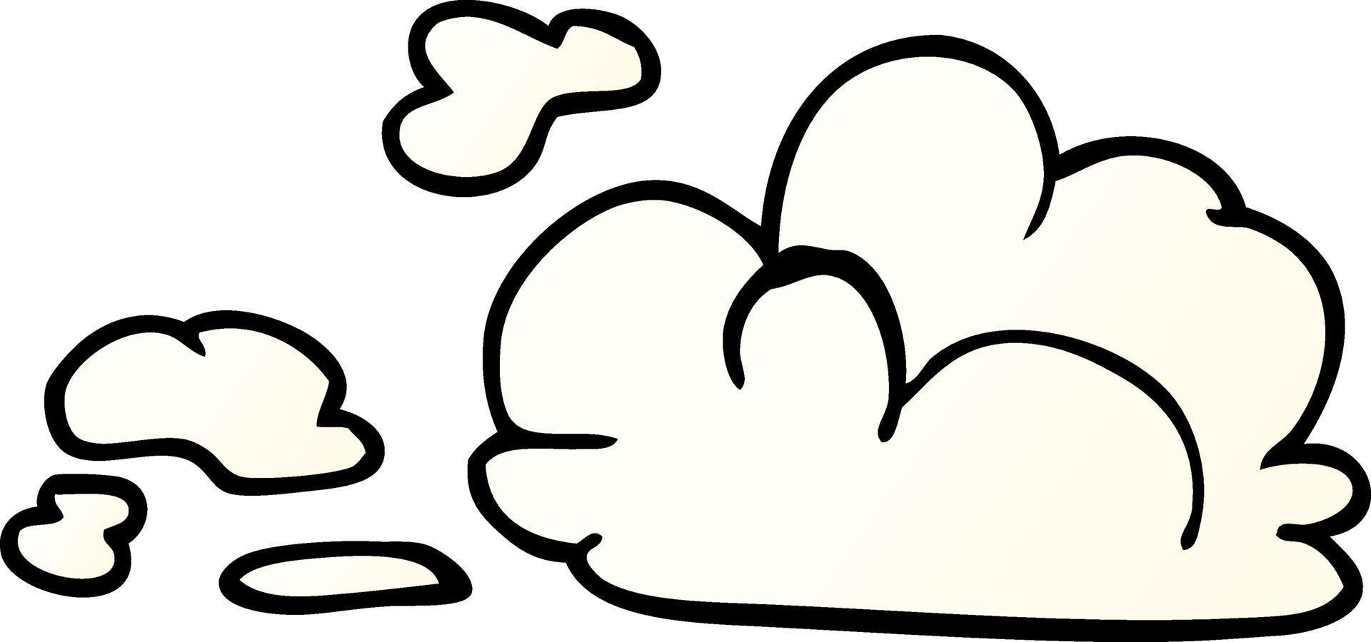 caricatura, garabato, esponjoso, nubes blancas vector