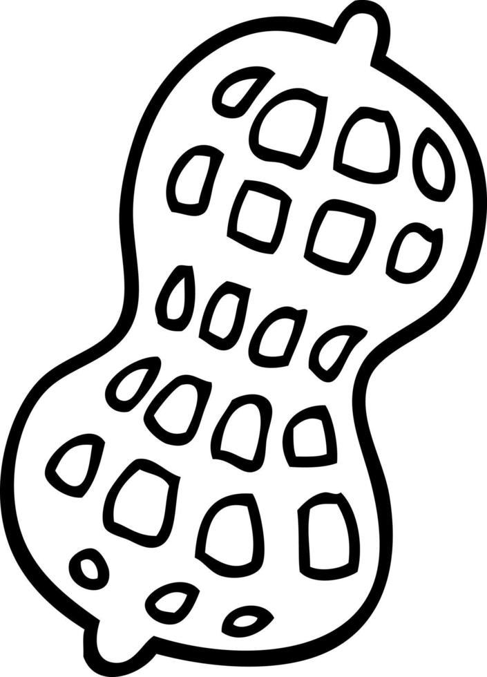 line drawing cartoon peanut vector