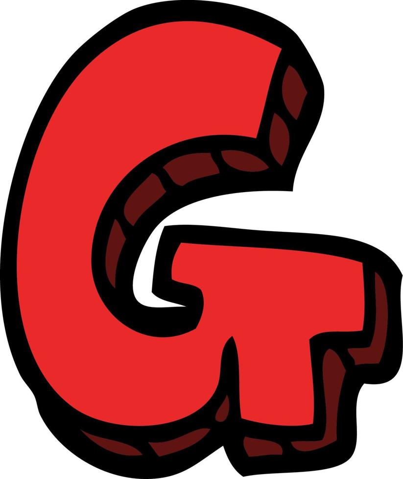 cartoon doodle letter g vector