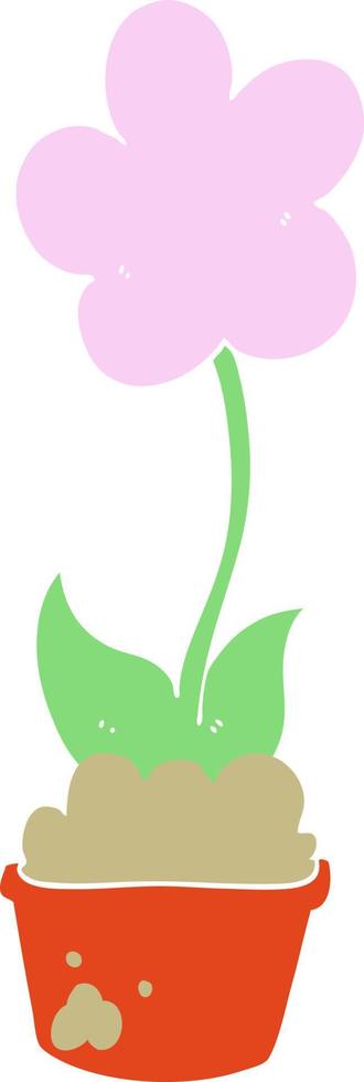 cute flat color style cartoon flower vector