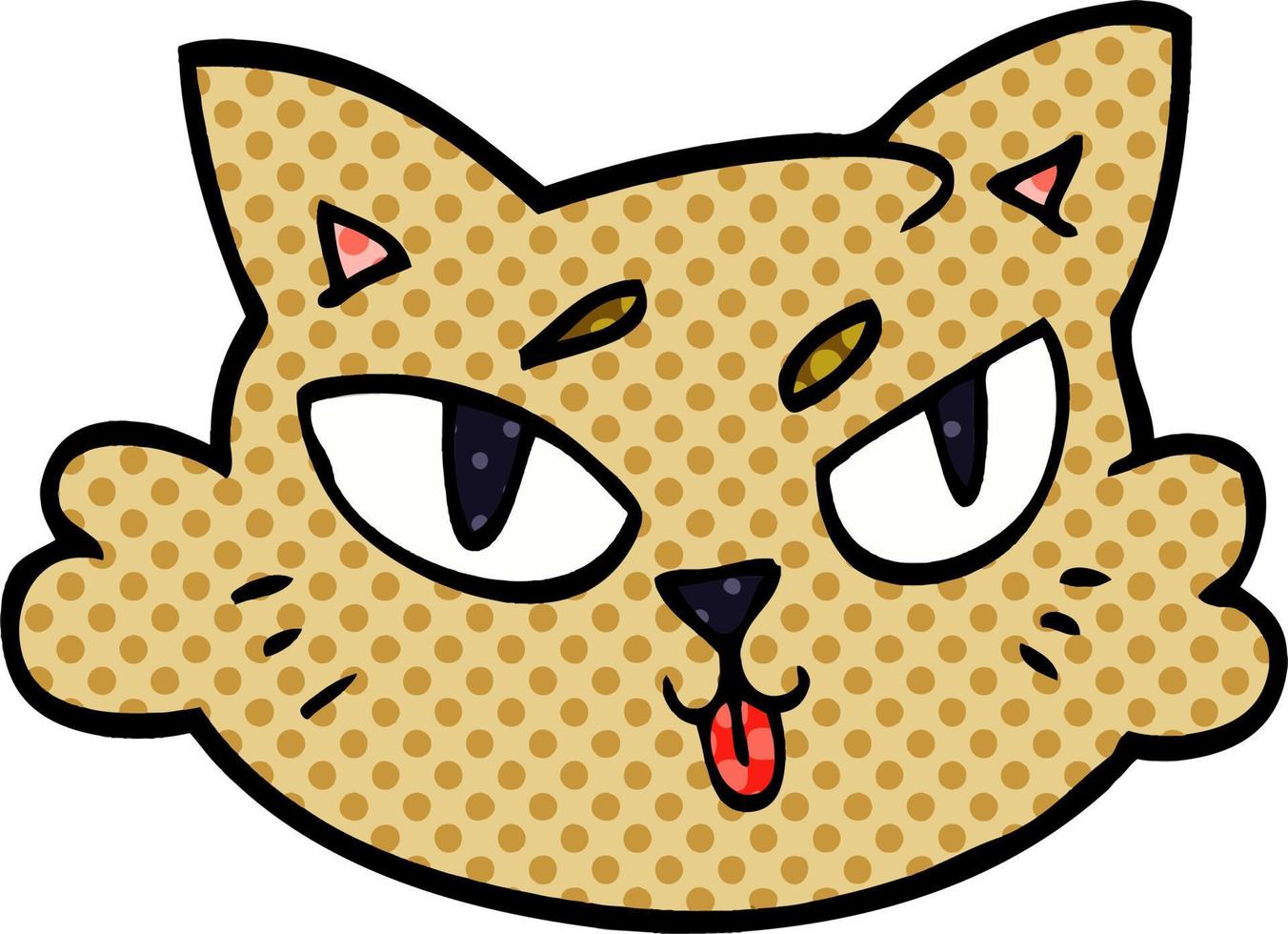cartoon doodle of a cats face vector