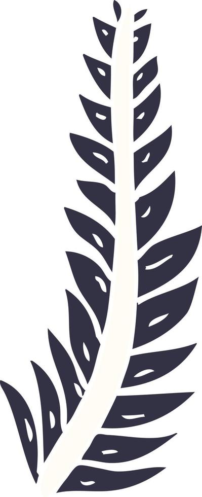 cartoon doodle black feather vector