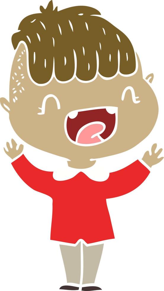 flat color style cartoon happy boy laughing vector
