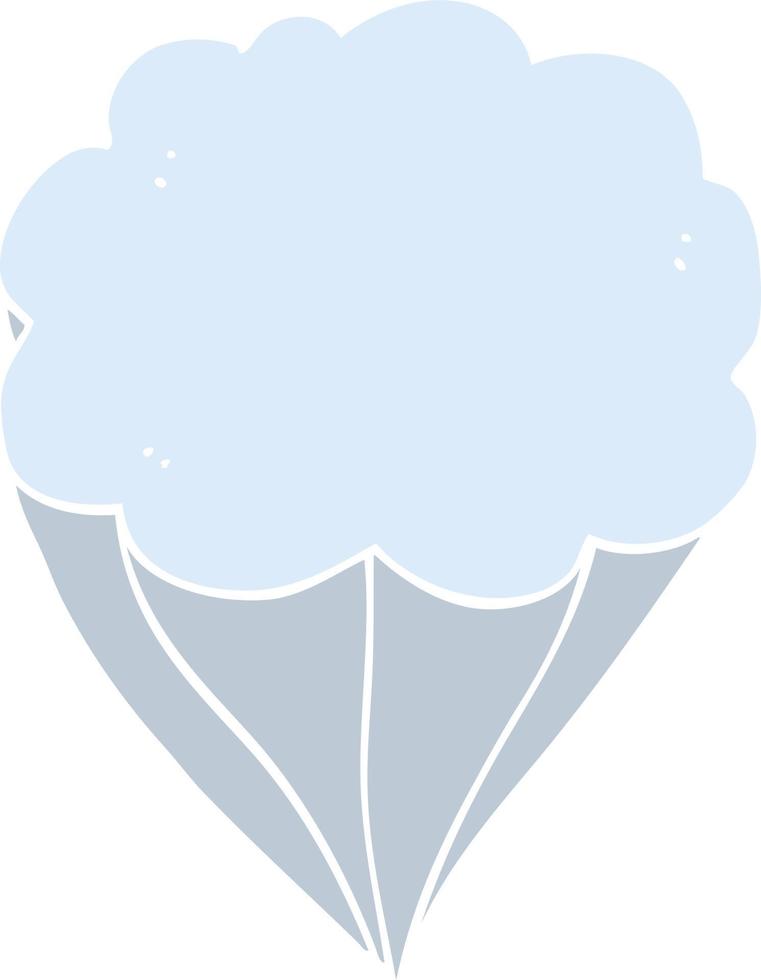 símbolo de nube de dibujos animados de estilo de color plano vector