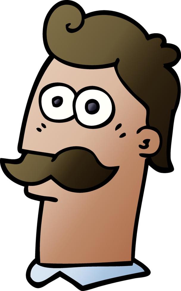 cartoon doodle man with moustache vector