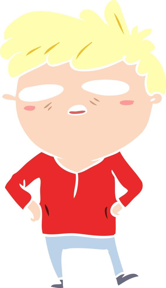 flat color style cartoon impatient man vector