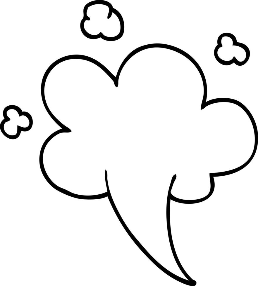 line drawing cartoon whooshing cloud vector