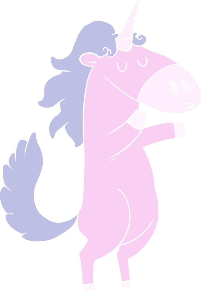 flat color style cartoon unicorn vector