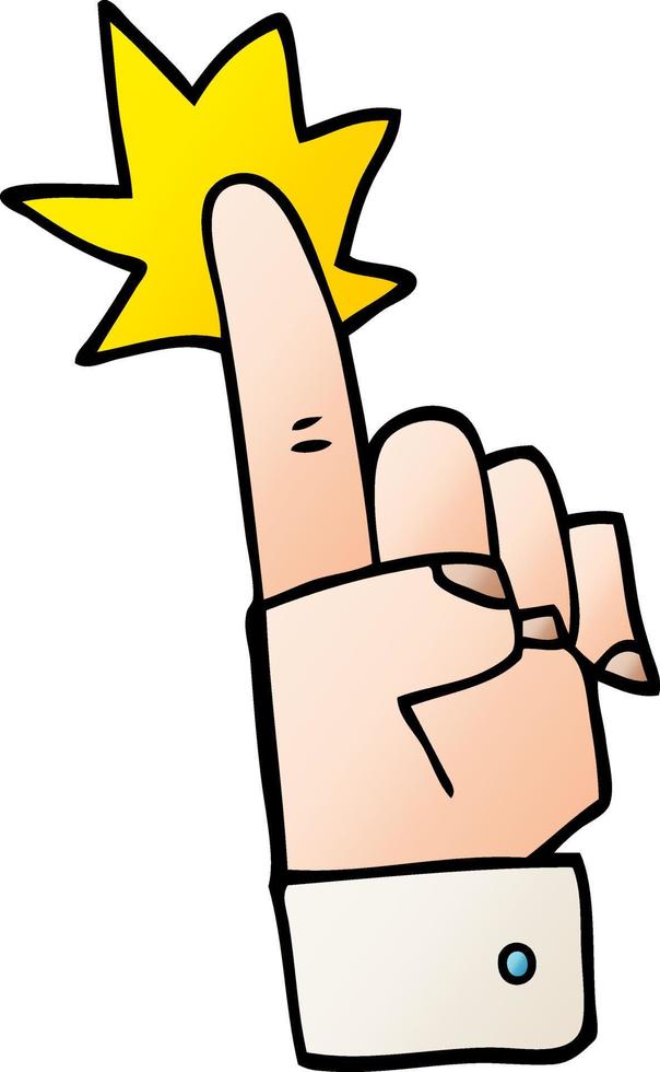 cartoon doodle pointing hand vector