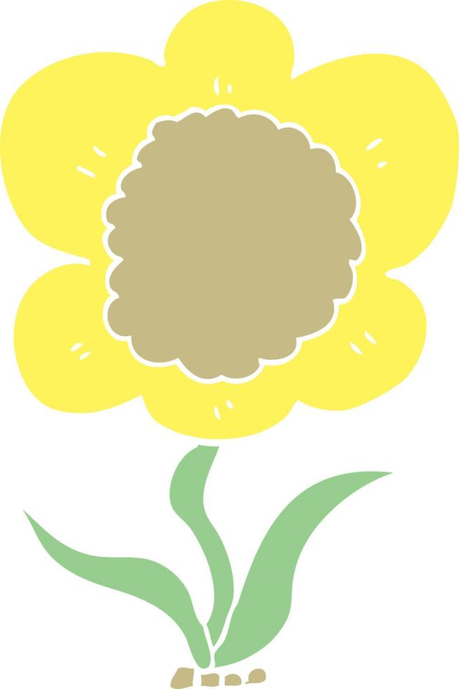 flat color style cartoon flower vector