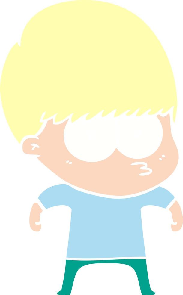 niño de dibujos animados de estilo de color plano nervioso vector