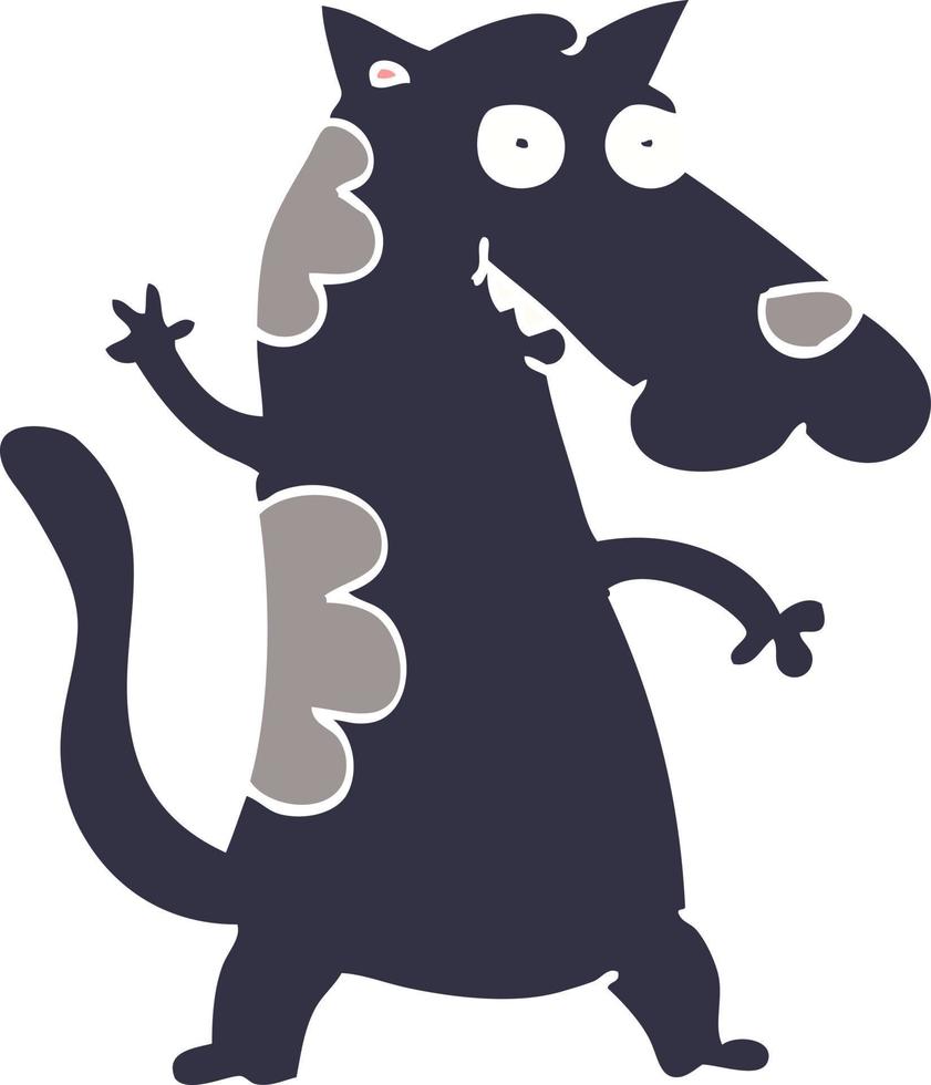 cartoon doodle dog waving vector