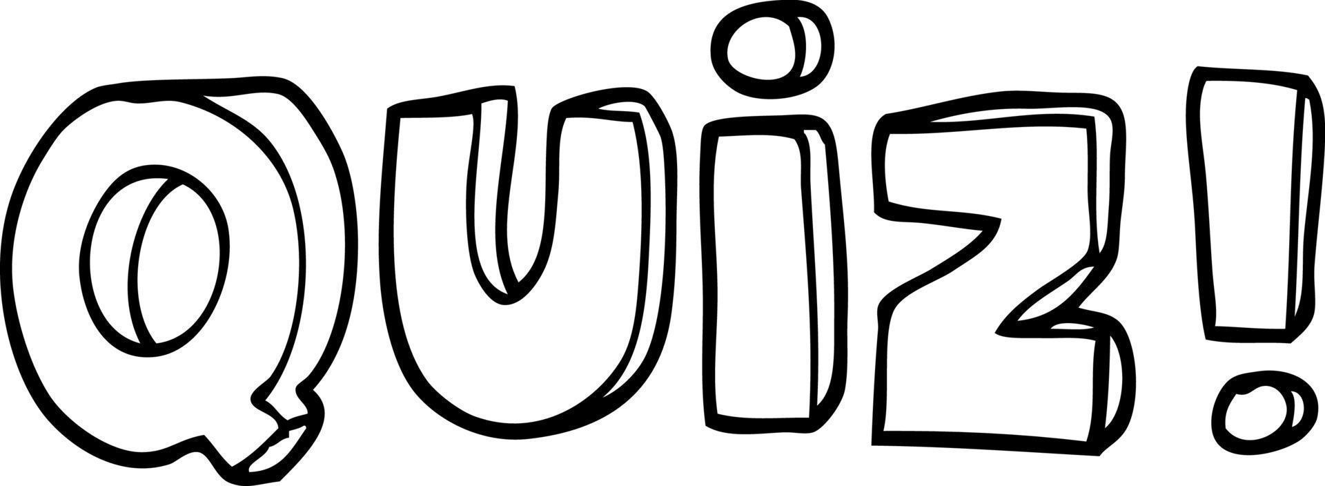 line drawing cartoon quiz font vector
