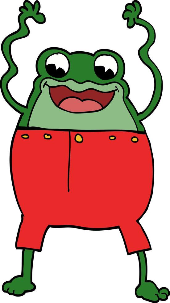 cartoon doodle frog vector