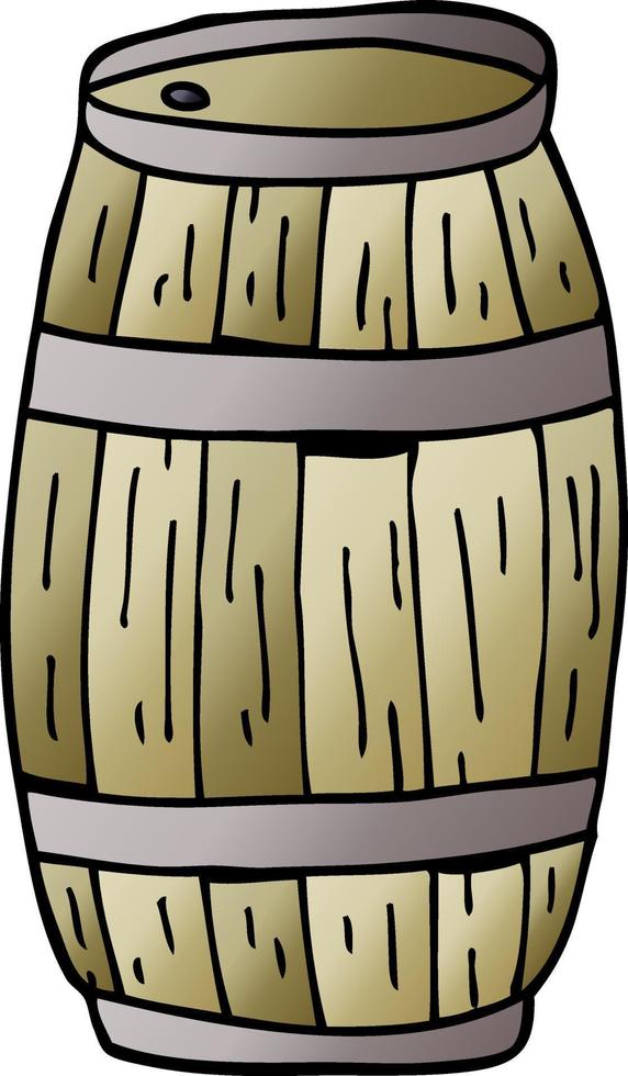 cartoon doodle beer barrel vector