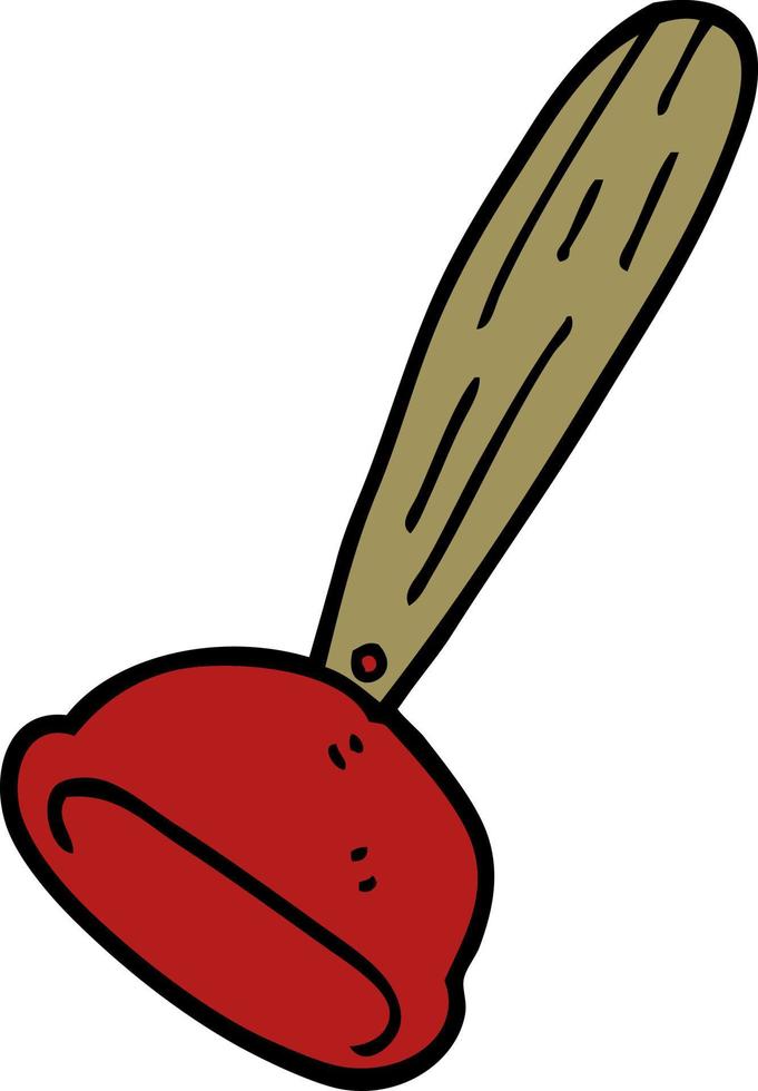 cartoon doodle toilet plunger vector