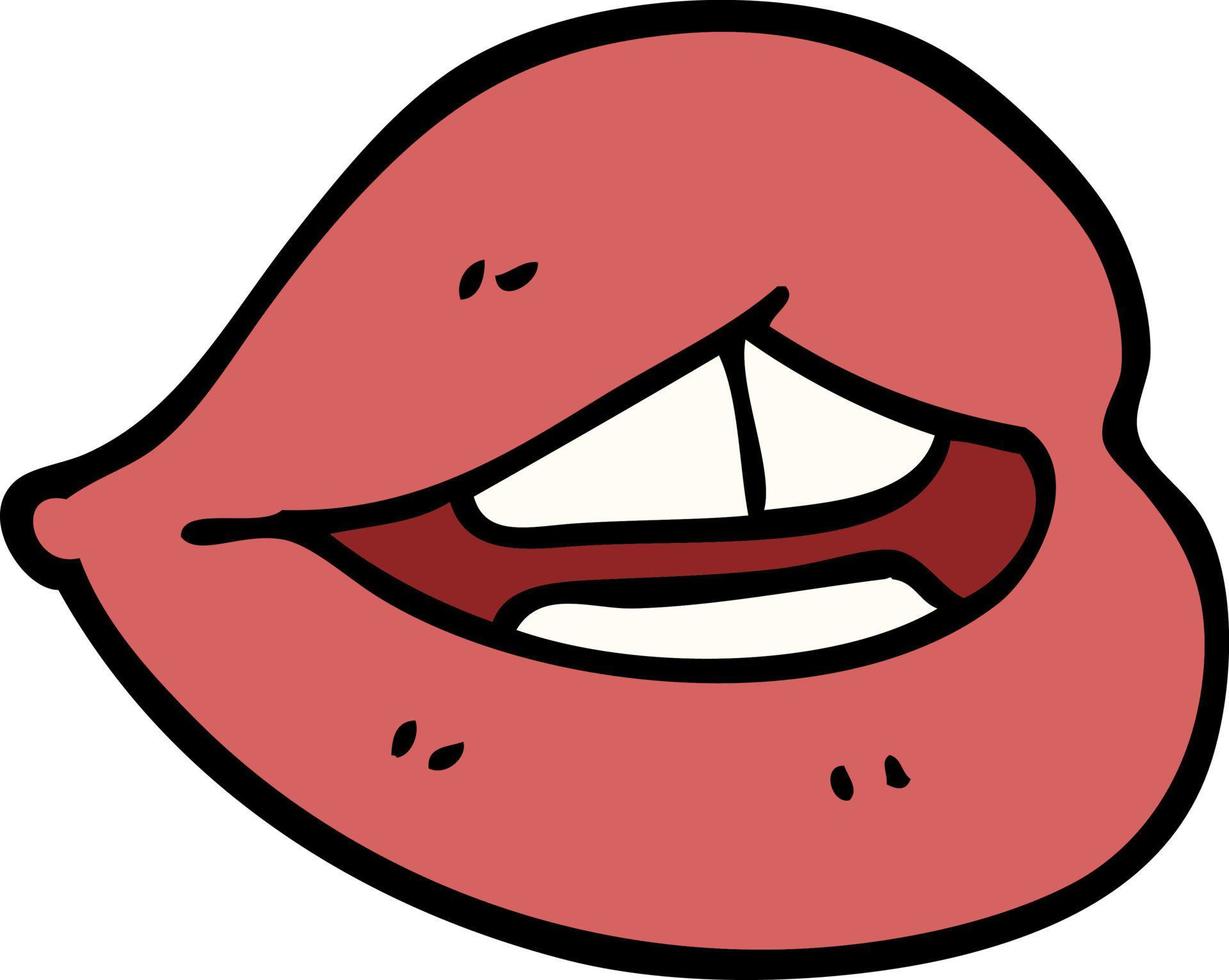 caricatura, garabato, rosa, labios vector