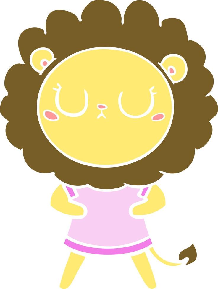 flat color style cartoon lion vector