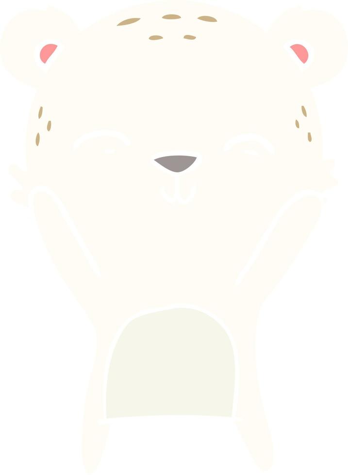 happy flat color style cartoon polar bear vector