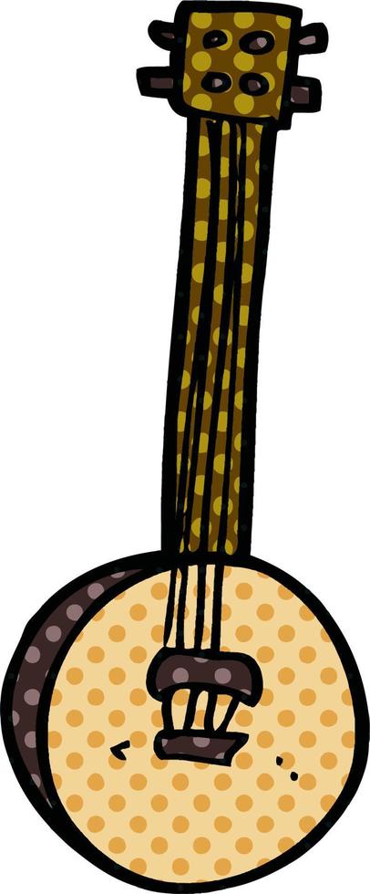 cartoon doodle old banjo vector