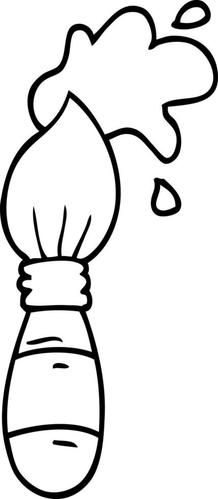 line drawing cartoon paint brush vector