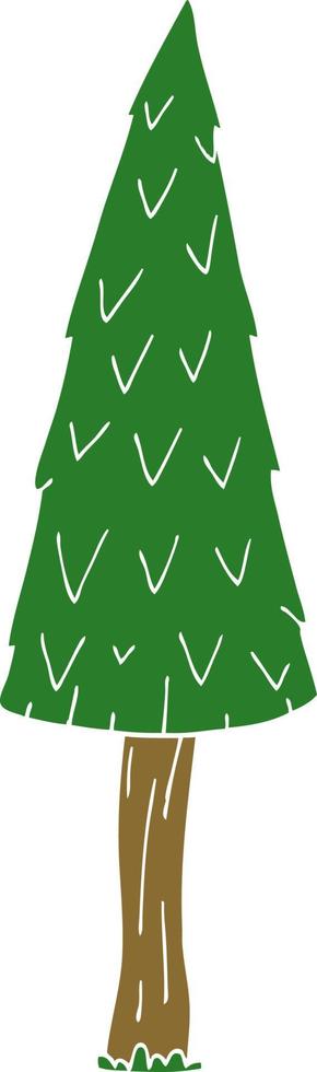 caricatura, garabato, árbol de navidad vector