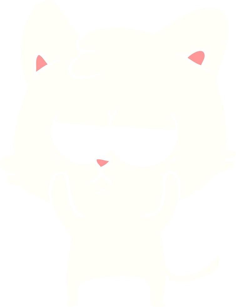 gato de dibujos animados de estilo de color plano aburrido vector