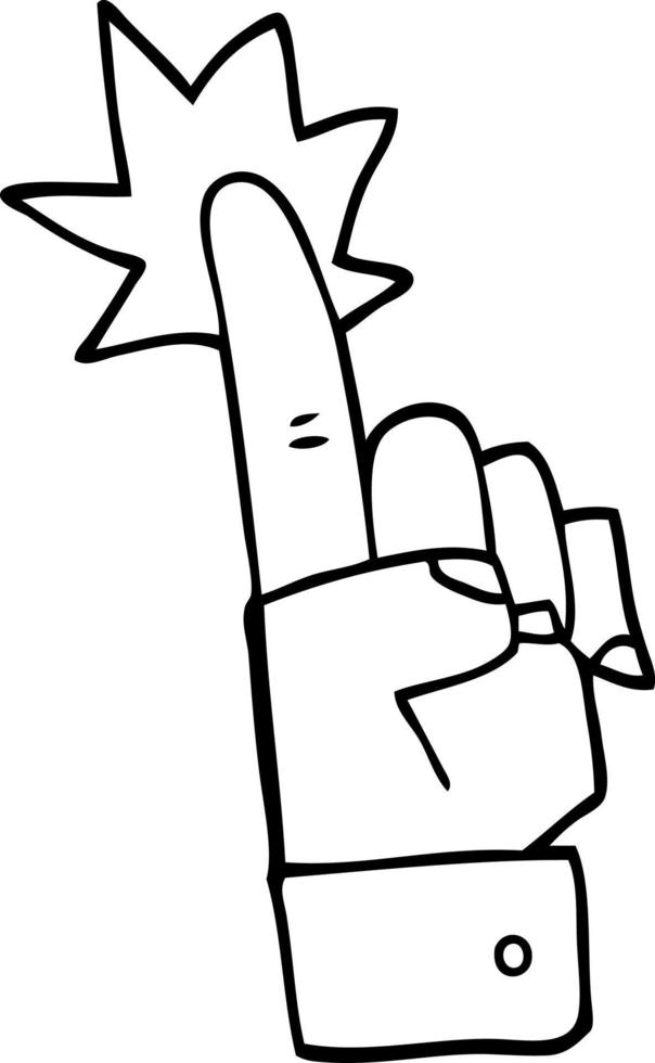 line drawing cartoon pointing hand vector