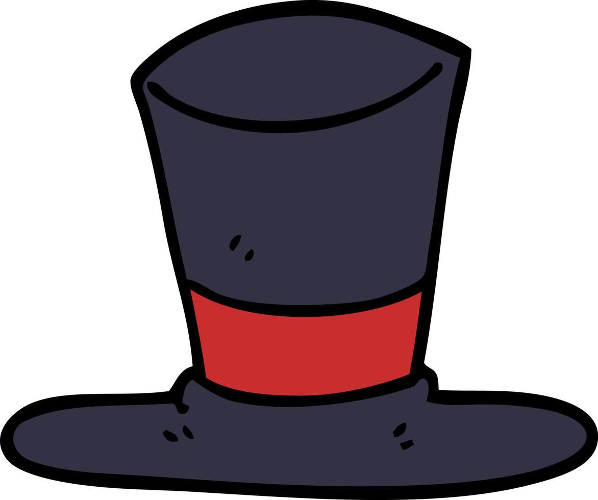 cartoon doodle top hat vector