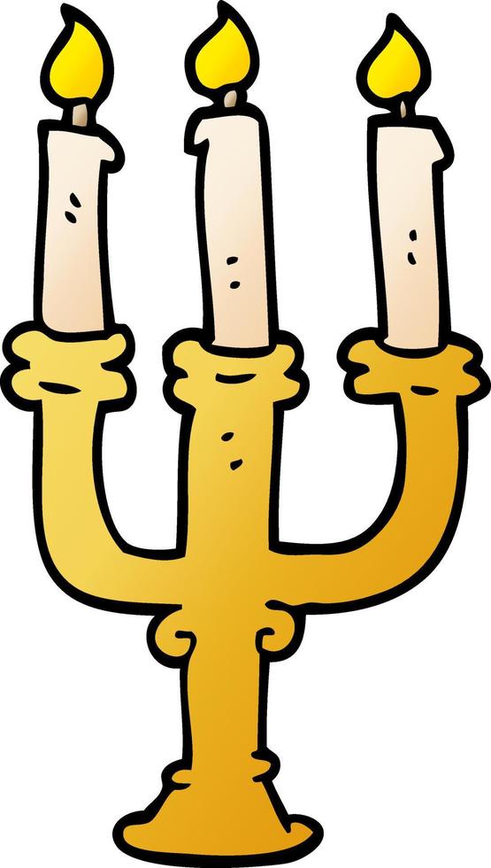 cartoon doodle candlestick holder vector