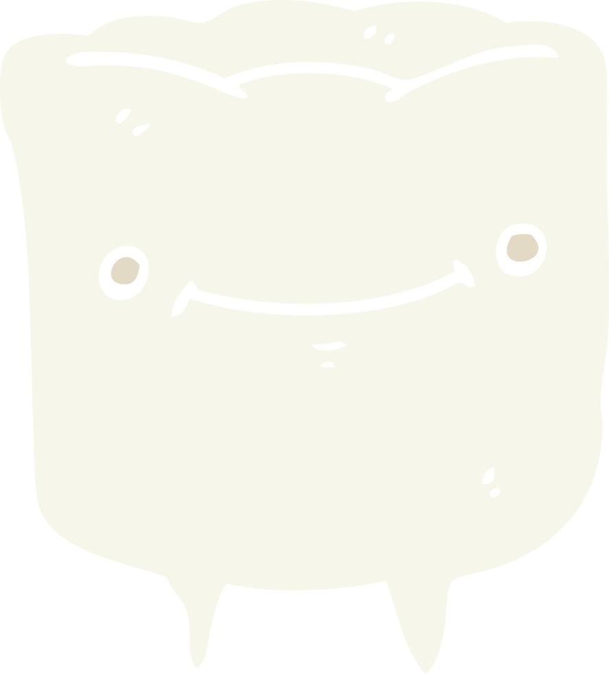 flat color style cartoon happy tooth vector