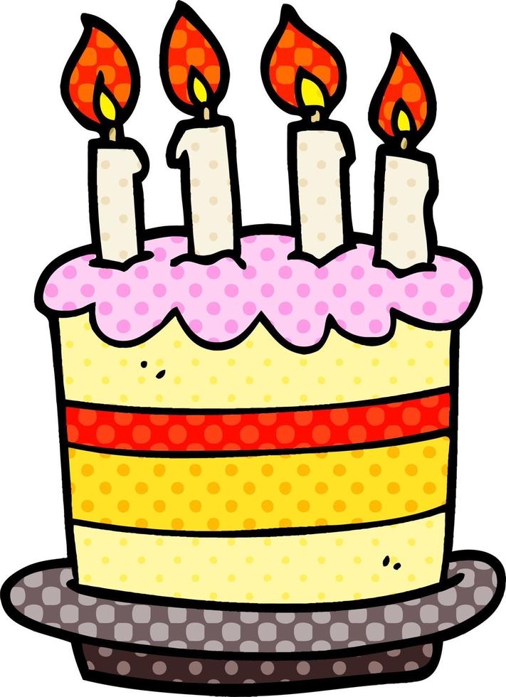 cartoon doodle birthday cake vector