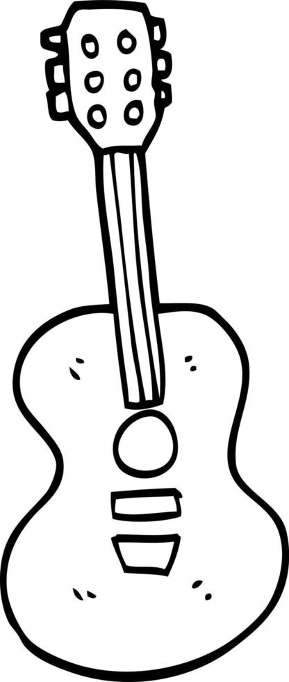 guitarra antigua de dibujos animados de dibujo lineal vector
