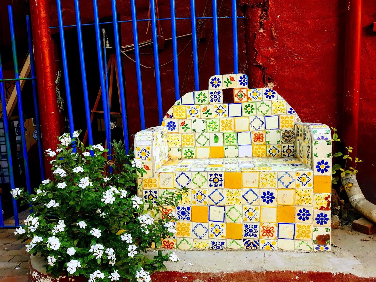 Decorative Tile Chair Scene photo