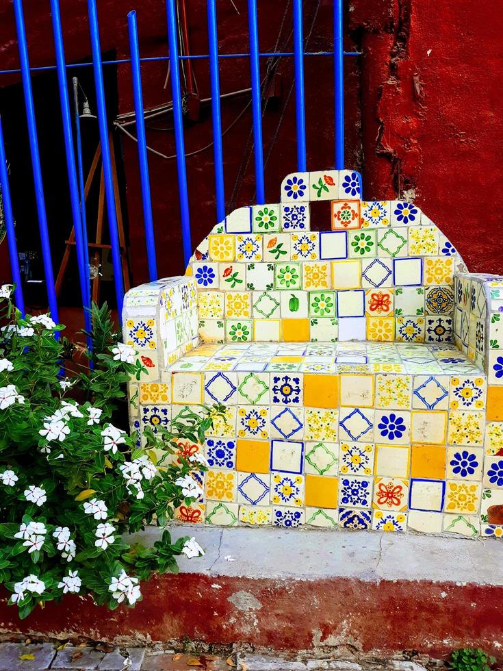 Decorative Tile Chair Scene photo