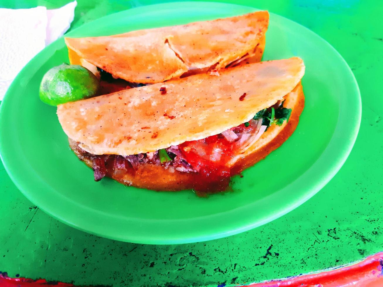 Birria Tacos on Green Plate photo