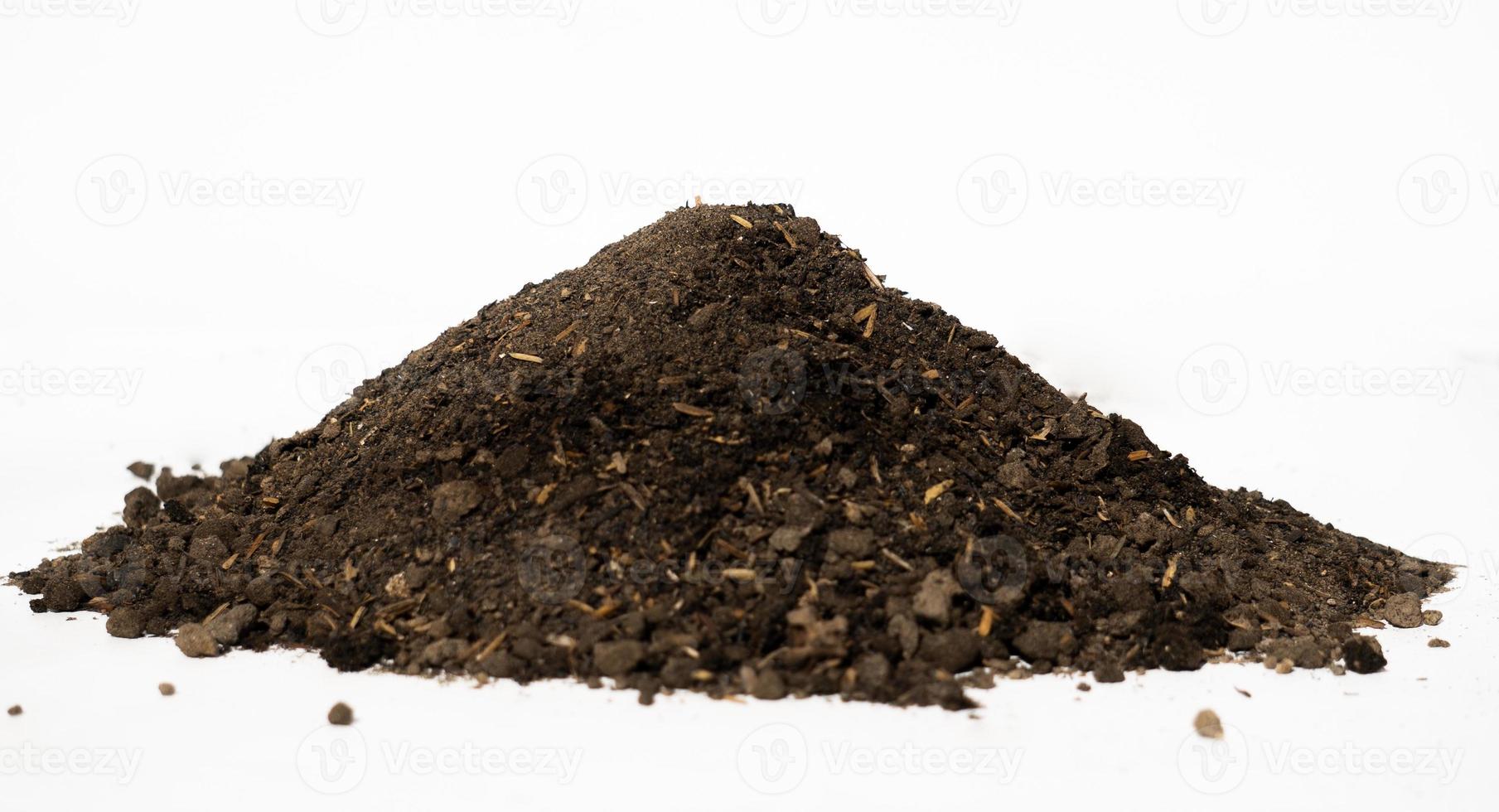 mounds of fertile dark soil for the environment. background for farmer and ecology theme design photo