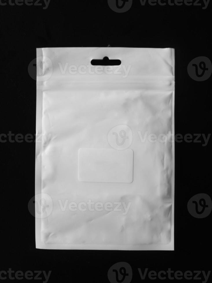 plastic bag with zipper and handle for storage of goods photo