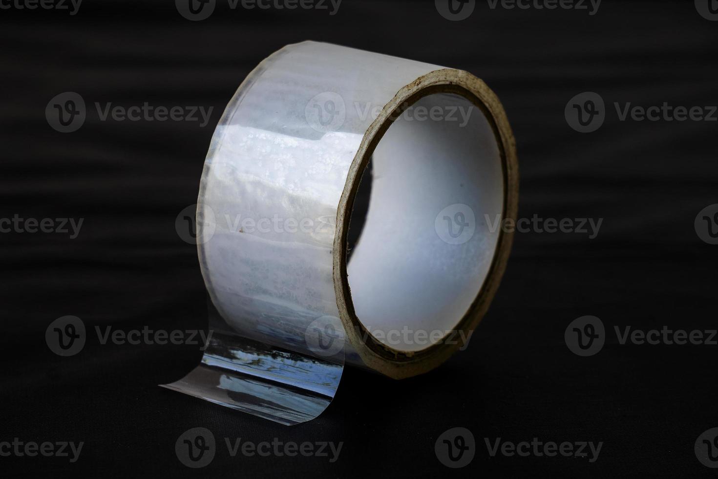 transparent tape roll on isolated background photo