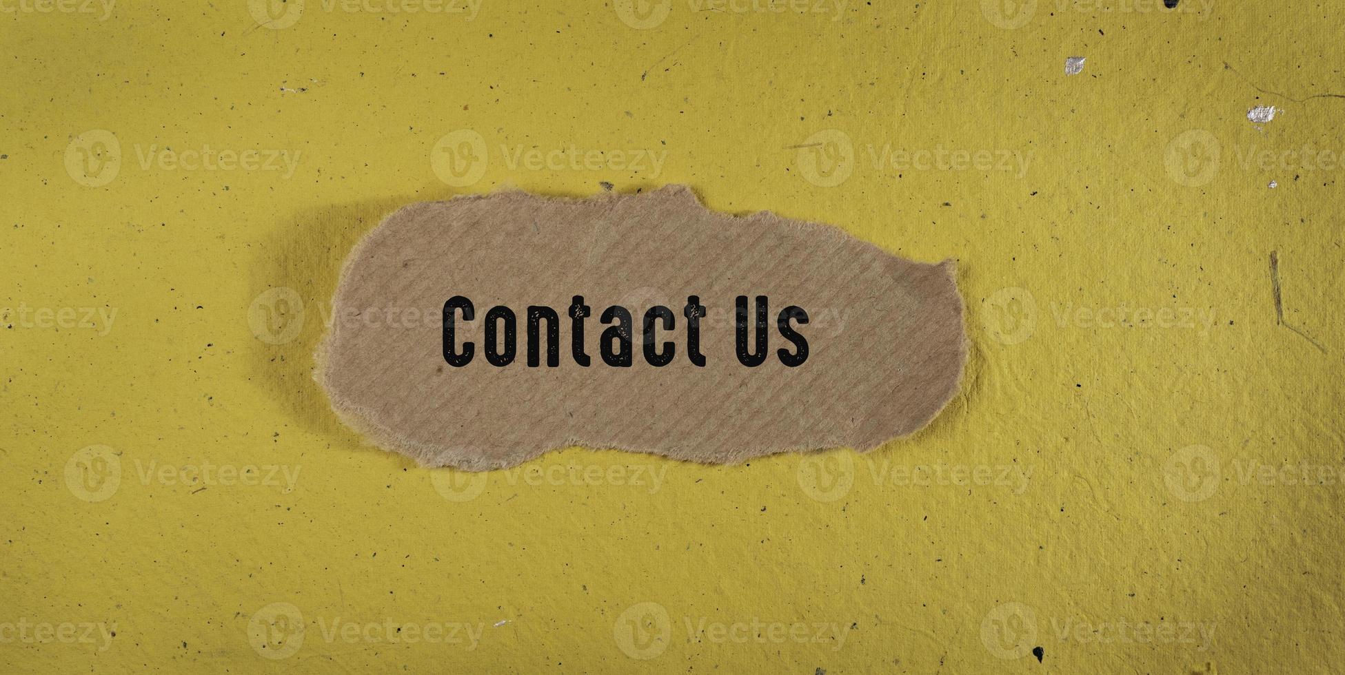 Close up of Contact Us Word photo