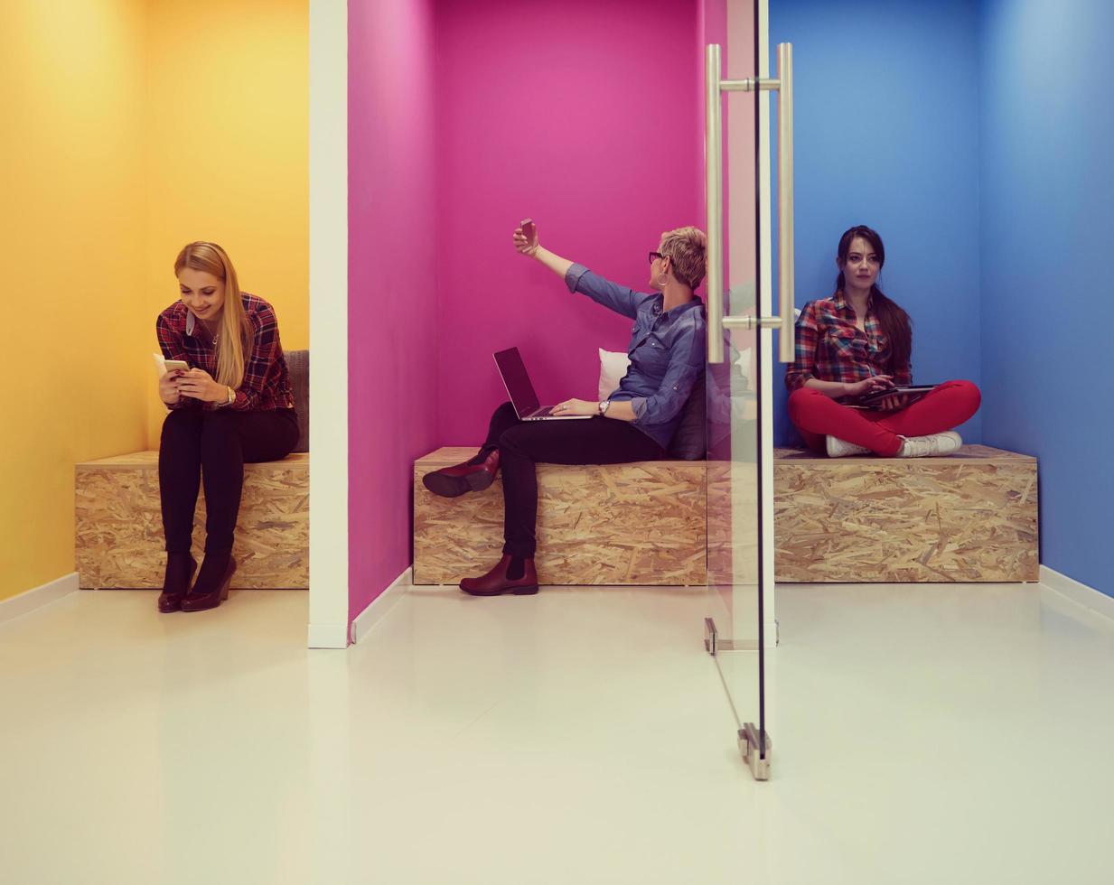 group of business people in creative working  space photo