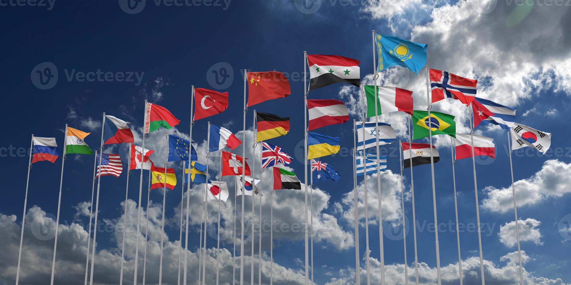 Worldwide global earth planet flag country community international business blue sky outdoor  government politic travel together agreement exhibition meeting group culture corporation unity teamwork photo