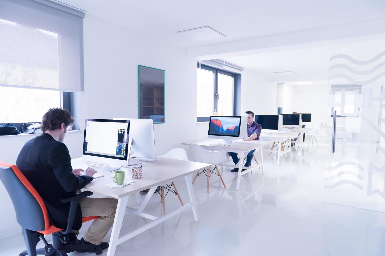startup business, software developer working on computer photo