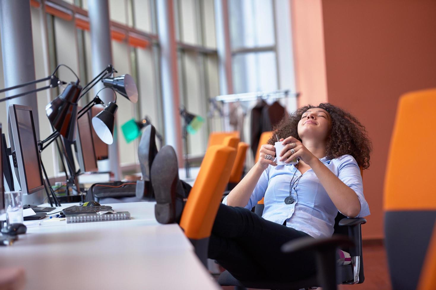 young  business woman at office photo