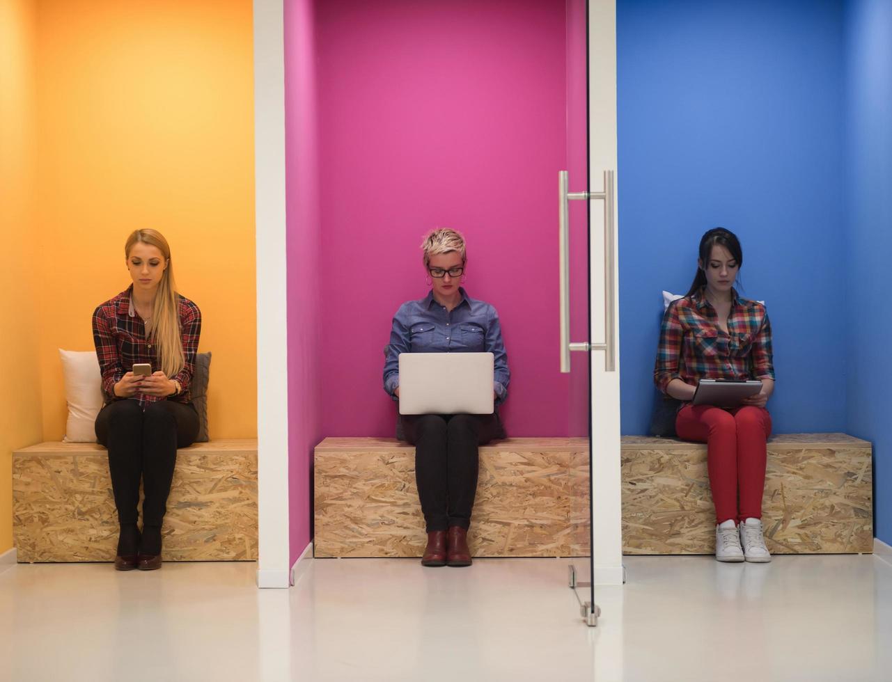 group of business people in creative working  space photo