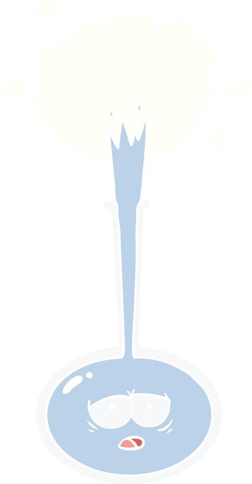 flat color style cartoon tired science experiment vector