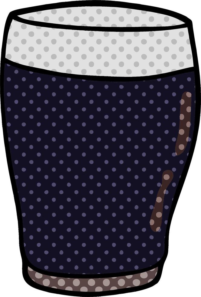 cartoon doodle pint of stout vector