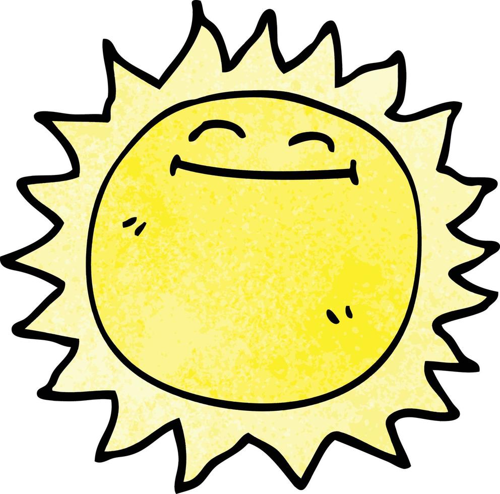 cartoon doodle shining sun vector