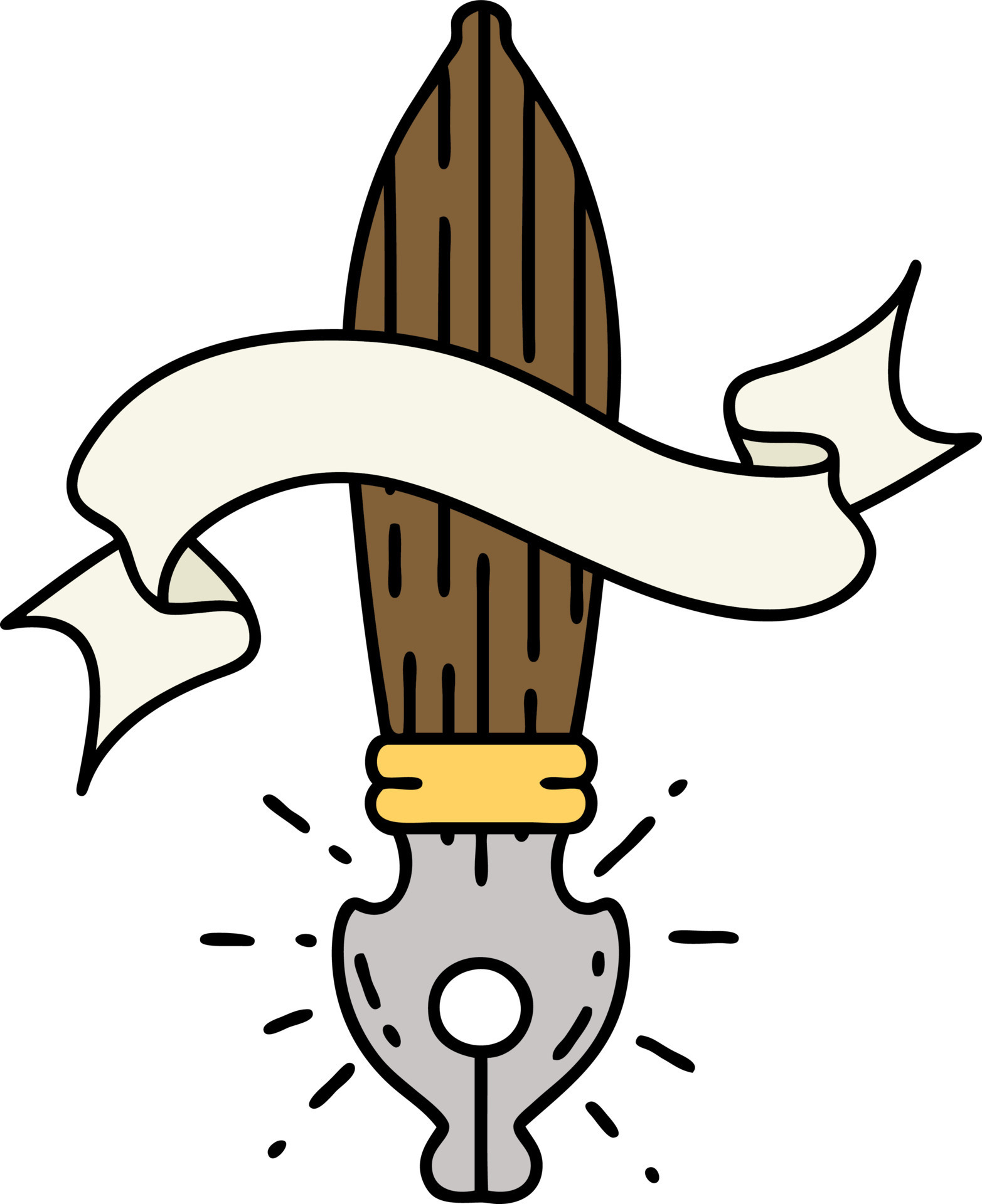 banner with tattoo style fountain pen 12132138 Vector Art at Vecteezy